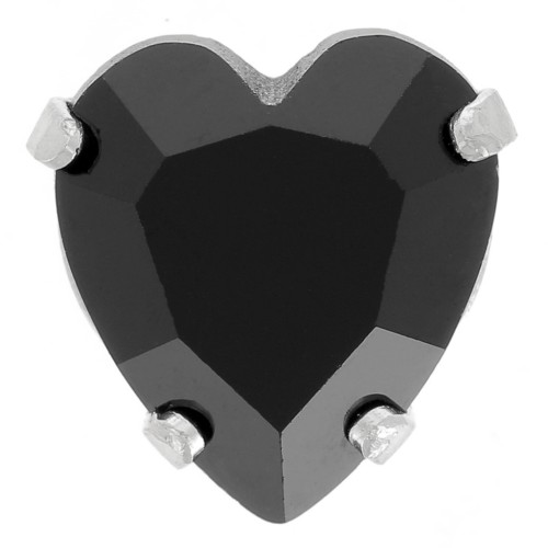 Cristal serti Aurora Coeur A4831 Antique Heart 11x10 mm - Rhodié - Jet x1