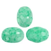 Perles en verre Samos® par Puca® 7x5 mm - Milky Green Turquoise x10g