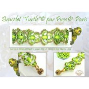 Perles en verre Samos® par Puca® 7x5 mm - Metalust Electric Green x10g