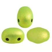 Perles en verre Samos® par Puca® 7x5 mm - Metalust Electric Green Mat x10g