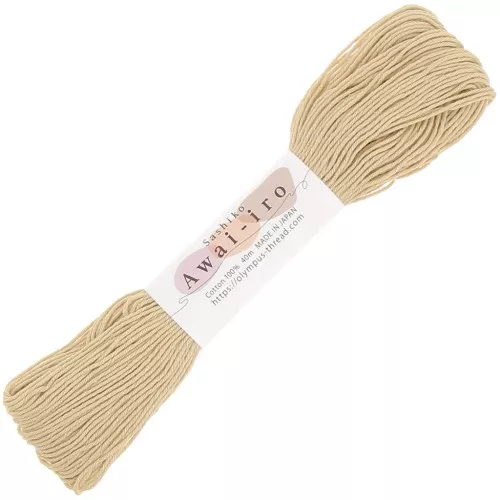 Fil à broder pour technique japonaise Sashiko - Olympus - Crème x40m