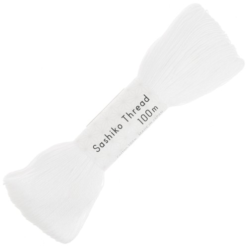 Fil à broder pour technique japonaise Sashiko - Olympus - Blanc x100m