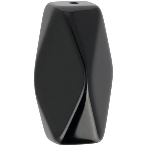 Perle tube hexagonale en résine opaque 25x15 mm - Noir x1