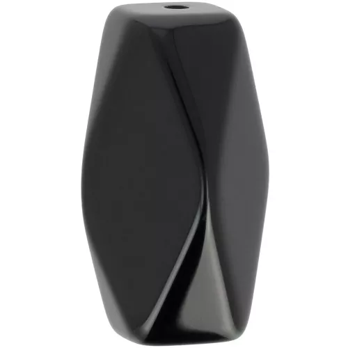 Perle tube hexagonale en résine opaque 25x15 mm - Noir x1