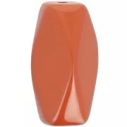 Perle tube hexagonale en résine opaque 25x15 mm - Terracotta x1