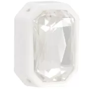 Serti octogone en plastique pour cabochon 4627 18x13 mm - Blanc x1