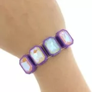 Serti octogone en plastique pour cabochon 4627 18x13 mm - Violet Opal x1