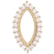 Serti griffe navette 4200 15x7 mm avec oxydes de zirconium - Laiton brut - Crystal|raw }}