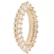 Serti griffe navette 4200 15x7 mm avec oxydes de zirconium - Laiton brut - Crystal