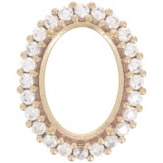 Serti griffe ovale 4120 14x10 mm avec oxydes de zirconium - Laiton brut - Crystal