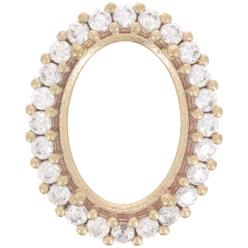 Serti griffe ovale 4120 14x10 mm avec oxydes de zirconium - Laiton brut - Crystal