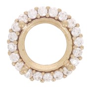 Serti griffe rond 1088 8 mm avec oxydes de zirconium - Laiton brut - Crystal
