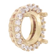 Serti griffe rond 1088 8 mm avec oxydes de zirconium - Laiton brut - Crystal