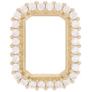 Serti griffe rectangle 4610 14x10 mm - oxydes de zirconium - Laiton brut - Crystal|raw }}
