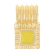 Mini pendentif carré strié 10x6 mm avec résine époxy - Doré à l'or fin - Jaune x1|raw }}