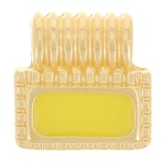 Mini pendentif rectangle 10 mm avec résine époxy - Doré à l'or fin - Jaune x1|raw }}