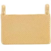 Pendentif rectangle 16x20 mm - motif ethnique - Doré à l'or fin - Blanc x1