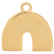 Pendentif arc-en-ciel 16x17 mm avec résine époxy - Doré à l'or fin - Multi-rose x1