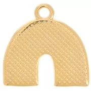 Pendentif arc-en-ciel 16x17 mm avec résine époxy - Doré à l'or fin - Multi-rose x1