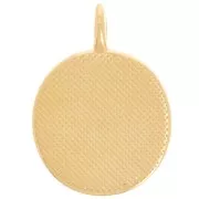 Pendentif rond 20 mm avec résine époxy - Doré à l'or fin - Noir nacré x1
