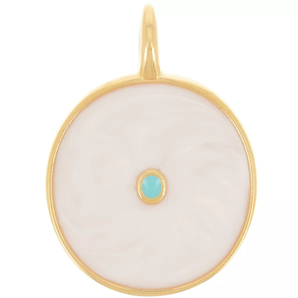 Pendentif En Nacre Avec Perle - Forme Allongée, Bijou Vintage (occasion)