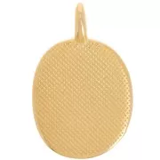 Pendentif ovale 27x17 mm avec résine époxy - Doré à l'or fin - Mint nacré x1