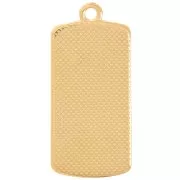 Pendentif rectangle 29x14 mm avec résine époxy - Doré à l'or fin - Mint nacré x1