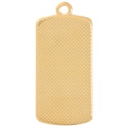 Pendentif rectangle 29x14 mm avec résine époxy - Doré à l'or fin - Saumon nacré x1