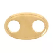 Intercalaire ovale 13x8 mm avec résine époxy - Doré à l'or fin - Noir x1
