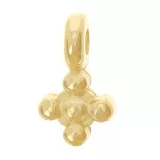 Mini breloques croix 9x5 mm - Doré à l'or fin x5
