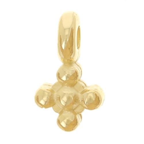 Mini breloques croix 9x5 mm - Doré à l'or fin x5