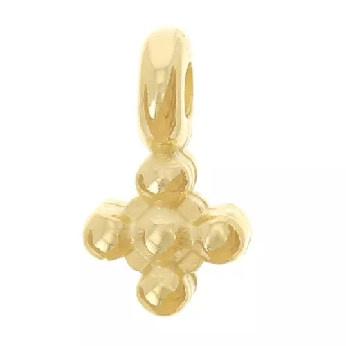 Mini breloques croix 9x5 mm - Doré à l'or fin x5