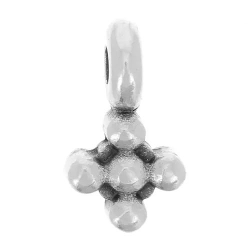 Mini breloques croix 9x5 mm - Placage Argent fin vieilli x5