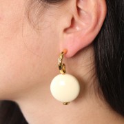 Demi-créoles martelées 21 mm avec anneau fermé - Doré à l'or fin x2