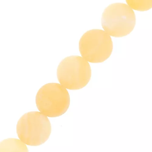 Perles rondes en pierre gemme 12 mm - Calcite jaune x38cm