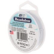 Fil Cablé 49 brins 0.38 mm - Beadalon - Acier inoxydable - Blanc x9.2m