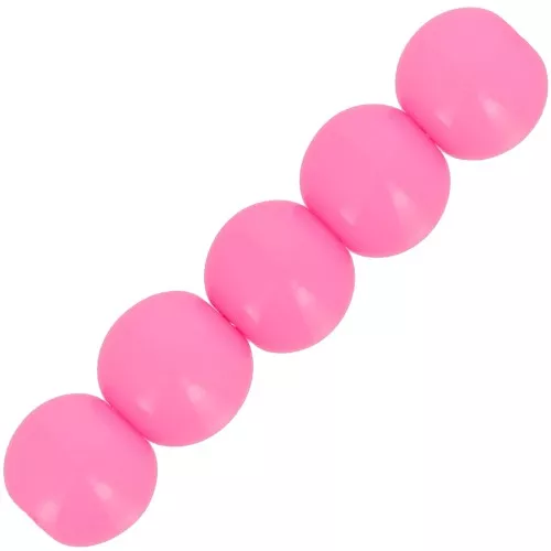 Perles en résine opaque 6 mm - Rose fluo x10