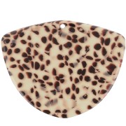 Pendentif géométrique en acétate 35x45 mm - Tacheté Marron - Crème x1