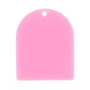 Pendentif forme arche en acétate mat 25x20 mm - Rose x1