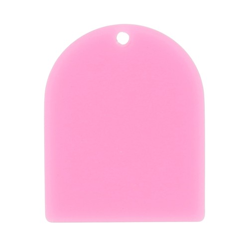 Pendentif forme arche 25x20 mm en acétate mat - Rose x1