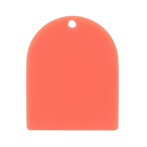 Pendentif forme arche 25x20 mm en acétate mat - Orange foncé x1