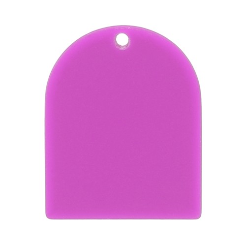 Pendentif forme arche 25x20 mm en acétate mat - Violet x1
