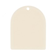 Pendentif forme arche 25x20 mm en acétate mat - Ecru x1