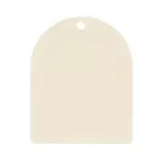 Pendentif forme arche en acétate mat 25x20 mm - Ecru x1