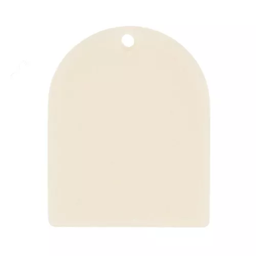Pendentif forme arche 25x20 mm en acétate mat - Ecru x1