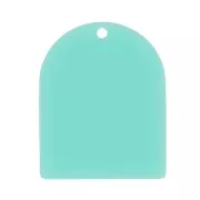 Pendentif forme arche 25x20 mm en acétate mat - Vert turquoise x1