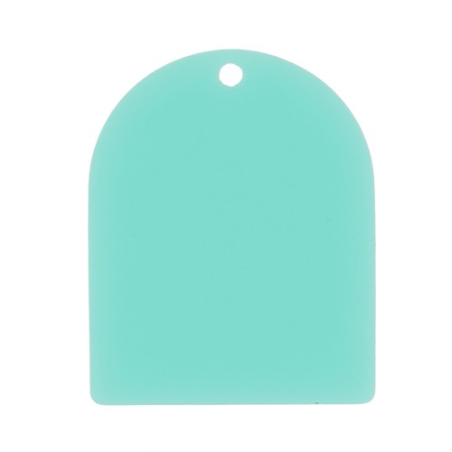 Pendentif forme arche 25x20 mm en acétate mat - Vert turquoise x1