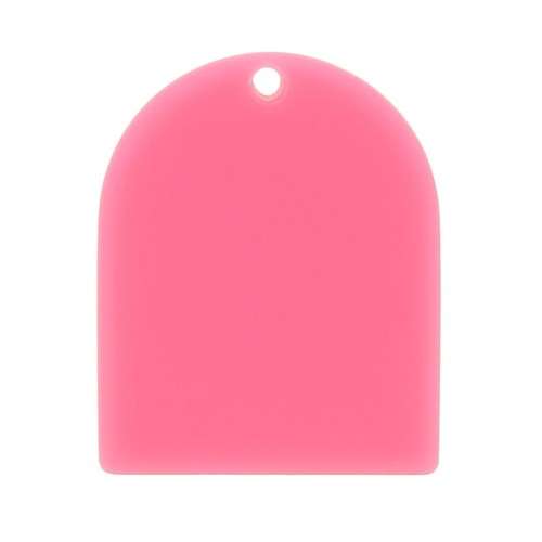 Pendentif forme arche 25x20 mm en acétate mat - Rose bonbon x1