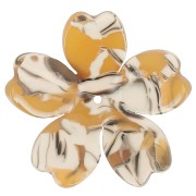 Pendentif fleur en acétate 25 mm - Ecaille de tortue - Ocre x1|raw }}