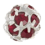 Perle ronde Strass 8 mm argenté Siam